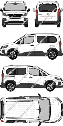 Peugeot Rifter, furgone, L1, Rear Flap, 1 Sliding Door (2018)