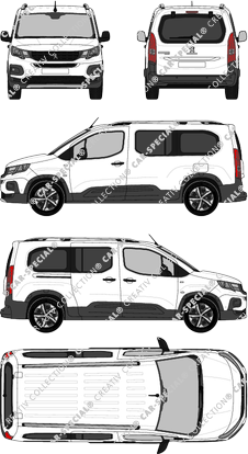 Peugeot Rifter, furgone, L2, Rear Flap, 1 Sliding Door (2018)