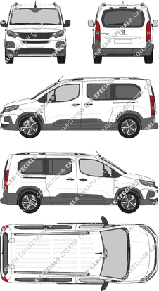Peugeot Rifter, van/transporter, L2, Rear Flap, 2 Sliding Doors (2018)
