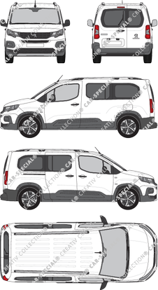 Peugeot Rifter, furgone, L2, Rear Wing Doors, 1 Sliding Door (2018)