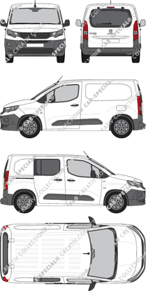 Peugeot Partner, furgone, L1, Heck verglast, rechts teilverglast, Rear Flap, 1 Sliding Door (2018)