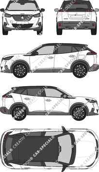 Peugeot E-2008, 2019–2023 (Peug_523)