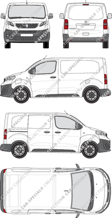 Peugeot e-Expert, van/transporter, Compact, Rear Flap, 1 Sliding Door (2020)