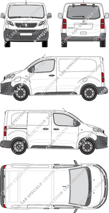 Peugeot e-Expert, furgone, Compact, vitre arrière, Rear Flap, 1 Sliding Door (2020)
