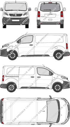 Peugeot e-Expert, furgón, Standard, ventana de parte trasera, Rear Flap, 1 Sliding Door (2020)