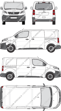 Peugeot e-Expert, furgón, Standard, ventana de parte trasera, Rear Flap, 2 Sliding Doors (2020)