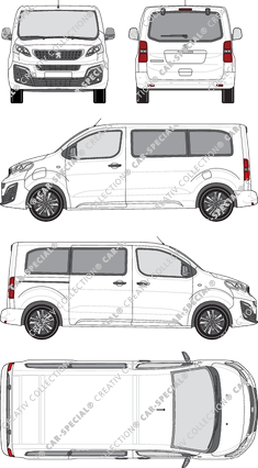 Peugeot e-Traveller, minibus, L2 Standard, Rear Flap, 1 Sliding Door (2020)
