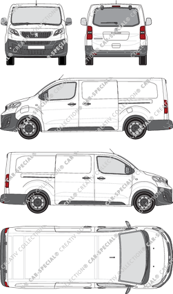 Peugeot e-Expert, Kastenwagen, lang, Heck verglast, Rear Flap, 2 Sliding Doors (2020)