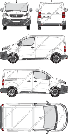 Peugeot e-Expert, van/transporter, Compact, Rear Wing Doors, 1 Sliding Door (2020)