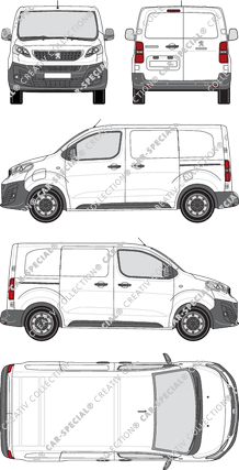 Peugeot e-Expert, Kastenwagen, Compact, Rear Wing Doors, 2 Sliding Doors (2020)