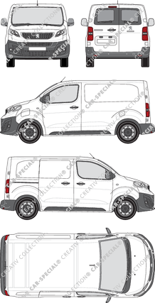 Peugeot e-Expert, Kastenwagen, Compact, Heck verglast, Rear Wing Doors, 1 Sliding Door (2020)