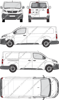 Peugeot e-Expert, Kastenwagen, lang, Heck verglast, Rear Wing Doors, 1 Sliding Door (2020)