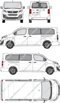 Peugeot e-Traveller, camionnette, L3 lang, Rear Wing Doors, 2 Sliding Doors (2020)