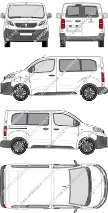 Peugeot e-Expert, minibus, Compact, Rear Wing Doors, 1 Sliding Door (2020)