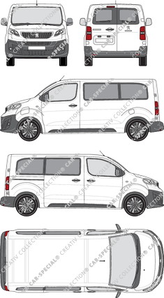 Peugeot e-Expert, Kleinbus, Standard, Rear Wing Doors, 1 Sliding Door (2020)