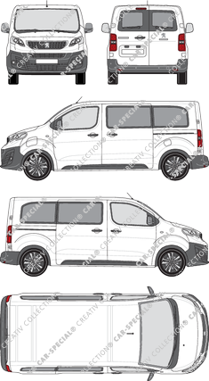 Peugeot e-Expert, camionnette, Standard, Rear Wing Doors, 2 Sliding Doors (2020)