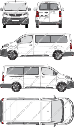 Peugeot e-Expert, minibus, long, Rear Wing Doors, 1 Sliding Door (2020)