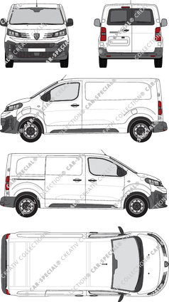 Peugeot e-Expert, Kastenwagen, L2 Standard, Heck verglast, Rear Wing Doors, 1 Sliding Door (2024)