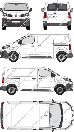 Peugeot e-Expert, van/transporter, L2 Standard, rear window, Rear Wing Doors, 2 Sliding Doors (2024)