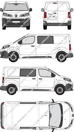 Peugeot e-Expert, Kastenwagen, L2 Standard, Doppelkabine, Rear Wing Doors, 1 Sliding Door (2024)