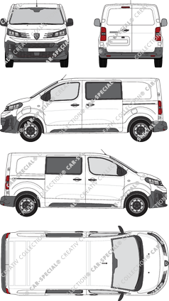 Peugeot e-Expert, Kastenwagen, L2 Standard, Doppelkabine, Rear Wing Doors, 2 Sliding Doors (2024)