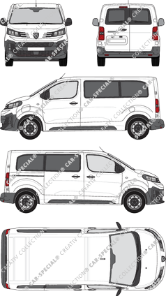 Peugeot e-Expert, minibus, L2 Standard, Rear Wing Doors, 1 Sliding Door (2024)