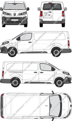 Peugeot e-Expert, Kastenwagen, L3 lang, Heck verglast, Rear Wing Doors, 1 Sliding Door (2024)