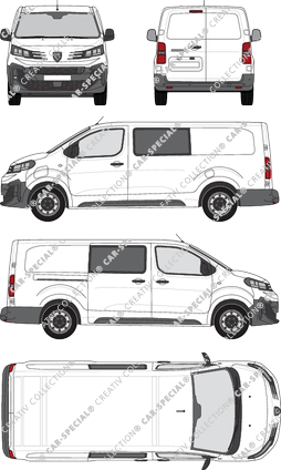 Peugeot e-Expert, Kastenwagen, L3 lang, Doppelkabine, Rear Wing Doors, 1 Sliding Door (2024)