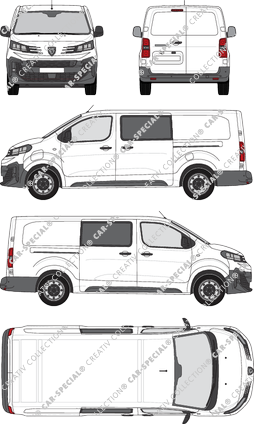 Peugeot e-Expert, van/transporter, L3 lang, double cab, Rear Wing Doors, 2 Sliding Doors (2024)