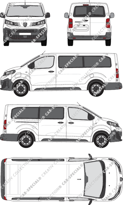 Peugeot e-Expert, minibus, L3 lang, Rear Wing Doors, 1 Sliding Door (2024)