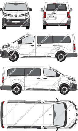 Peugeot e-Expert, Kleinbus, L3 lang, Rear Wing Doors, 2 Sliding Doors (2024)