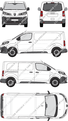Peugeot Expert, van/transporter, L2 Standard, rear window, Rear Flap, 1 Sliding Door (2024)