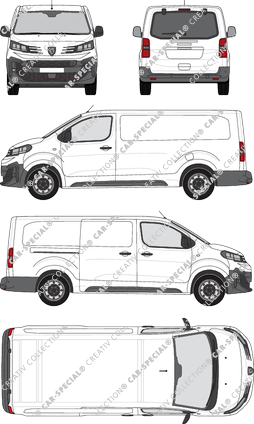 Peugeot Expert, furgone, L3 lang, vitre arrière, Rear Flap, 1 Sliding Door (2024)