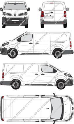 Peugeot Expert, Kastenwagen, L3 lang, Rear Wing Doors, 2 Sliding Doors (2024)