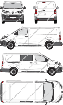 Peugeot Expert, Kastenwagen, L3 lang, teilverglast rechts, Rear Wing Doors, 1 Sliding Door (2024)