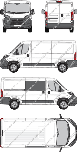 Peugeot Boxer, furgone, L2H1, teilverglast rechts, Rear Wing Doors, 1 Sliding Door (2024)