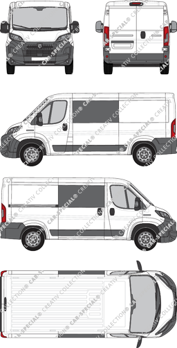 Peugeot Boxer, van/transporter, L2H1, double cab, Rear Wing Doors, 1 Sliding Door (2024)
