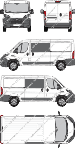 Peugeot Boxer, van/transporter, L2H1, double cab, Rear Wing Doors, 2 Sliding Doors (2024)