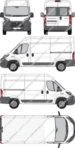Peugeot Boxer, van/transporter, L2H2, rear window, Rear Wing Doors, 2 Sliding Doors (2024)