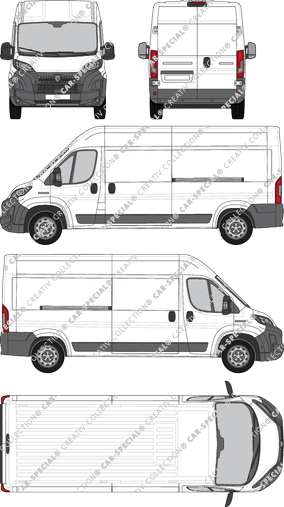Peugeot Boxer, van/transporter, L3H2, Rear Wing Doors, 2 Sliding Doors (2024)