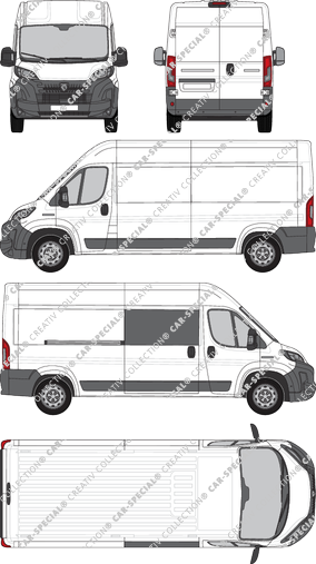 Peugeot Boxer, Kastenwagen, L3H2, teilverglast rechts, Rear Wing Doors, 1 Sliding Door (2024)