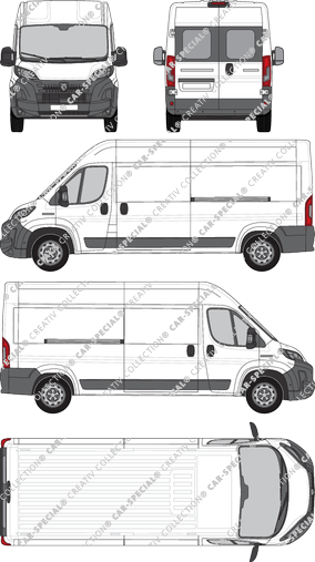 Peugeot Boxer, van/transporter, L3H2, rear window, Rear Wing Doors, 2 Sliding Doors (2024)