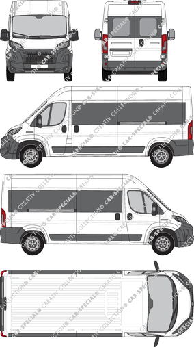 Peugeot Boxer, minibus, L3H2, Rear Wing Doors, 2 Sliding Doors (2024)