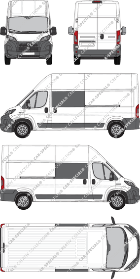 Peugeot Boxer, Kastenwagen, L3H3, Doppelkabine, Rear Wing Doors, 2 Sliding Doors (2024)