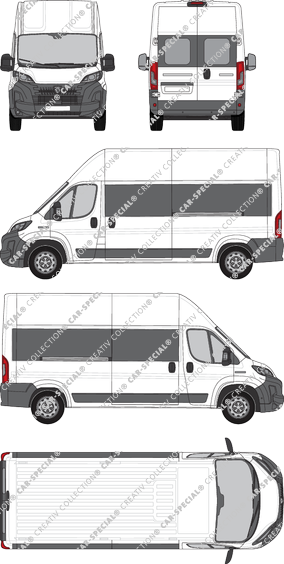 Peugeot Boxer, microbús, L3H3, Rear Wing Doors, 2 Sliding Doors (2024)