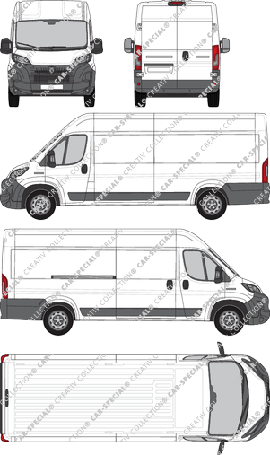 Peugeot Boxer, van/transporter, L4H2, Rear Wing Doors, 1 Sliding Door (2024)