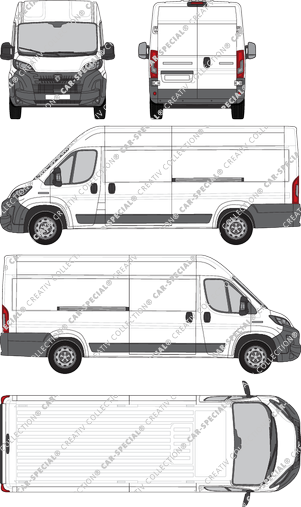 Peugeot Boxer, furgone, L4H2, Rear Wing Doors, 2 Sliding Doors (2024)