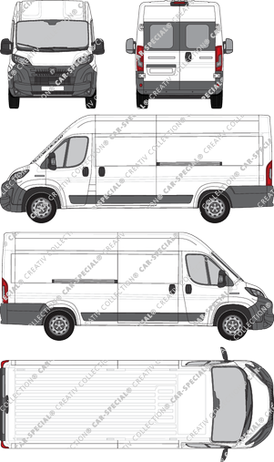 Peugeot Boxer, van/transporter, L4H2, rear window, Rear Wing Doors, 2 Sliding Doors (2024)