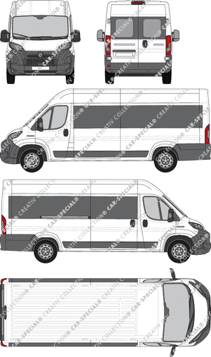 Peugeot Boxer, Kleinbus, L4H2, Rear Wing Doors, 1 Sliding Door (2024)
