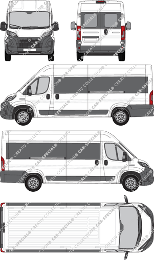 Peugeot Boxer, Kleinbus, L4H2, Rear Wing Doors, 2 Sliding Doors (2024)